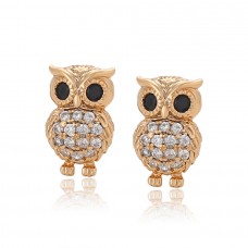 Apzeltīti , klasiski auskari ar cirkonu